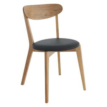 Habitat Sophie Oak Dining Chair With Black Seat Pad (H79 x W44 x D53cm)