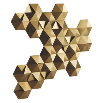 Habitat Tessellate Gold Brushed Metal LED Decorative Wall Light (68 x 57cm)