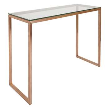 Habitat Tilda Glass Console Table With Copper Base (78.5 x 113cm)