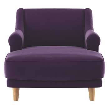Habitat Townsend Purple Velvet Lounge Chair (72 x 90cm)