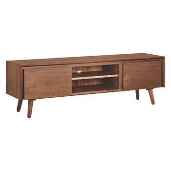 Habitat Vince Walnut Large TV Stand With 2 Doors (H50 x W160 x D45cm)
