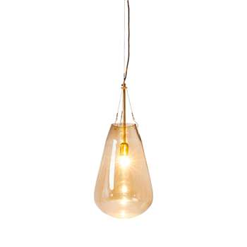 Hanging gold glass pendant light (67 x 27cm)