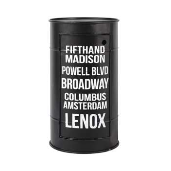 HARLEM Metal can bedside table in black (70 x 40cm)