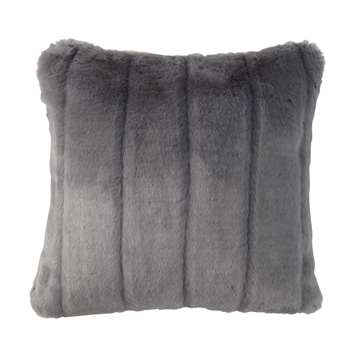HARMONY faux fur cushion in grey (45 x 45cm)