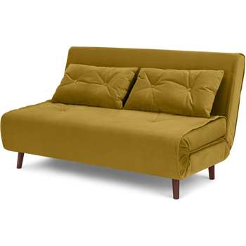 Haru Large Double Sofa Bed, Vintage Gold Velvet (H82 x W142 x D89cm)