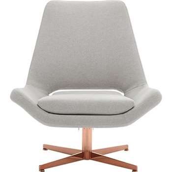 Harvey Swivel Chair, Hail Grey with Copper Base (94 x 82cm)