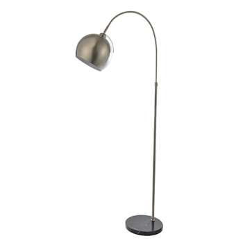 Debenhams - Curve Silver Metal Floor Lamp (H156 x W51 x D24cm)