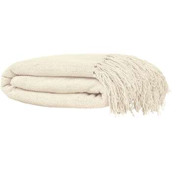 HOME Diamond Large Cotton Throw - Natural (249 x 198cm)