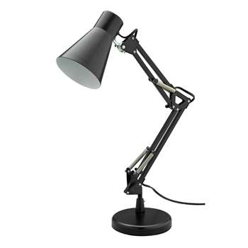 HOME Swing Arm Desk Lamp - Matt Black (57 x 15cm)