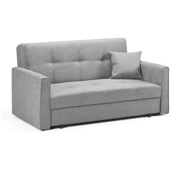 Honeypot - Viva Fabric Storage Sofa Bed - 2 Seater - Grey (H75 x W153 x D99cm)