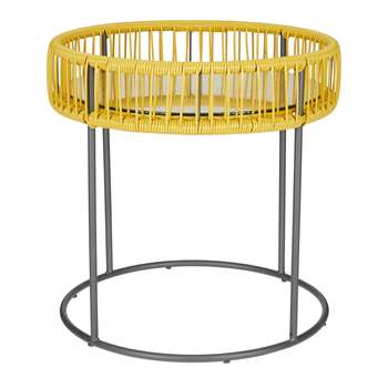 House by John Lewis Salsa Outdoor Side Table, Saffron (H45 x W50 x D50cm)