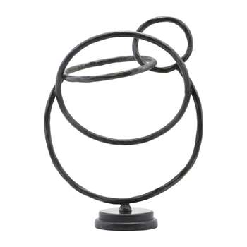 House Doctor - Circles Sculpture - Iron/Marble - Black (H38.5 x W32 x D19.5cm)
