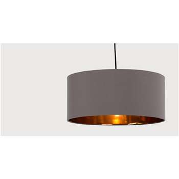 Oro Pendant Drum Lamp Shade, Grey & Copper (H20 x W45 x D45cm)