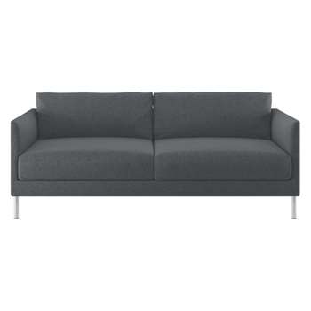 Hyde Grey textured woven fabric 2 seater sofa, metal leg
