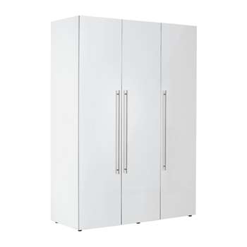 Hygena Atlas 3 Door Wardrobe - White Gloss 210 x 150cm
