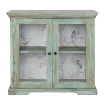 Ian Snow - Glazed Wall Cabinet - Green (H55.5 x W60 x D18.5cm)