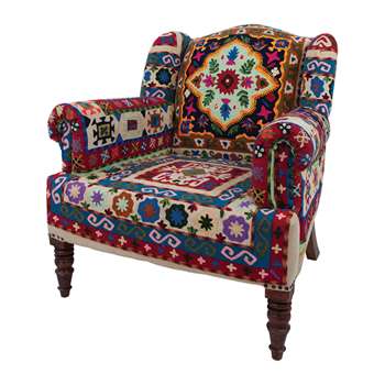 Ian Snow - Maharaja Crewel Embroidered Armchair (H94 x W84 x D86cm)