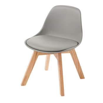 ICE Children's Grey and Oak Scandinavian Chair (H55 x W39 x D42cm)