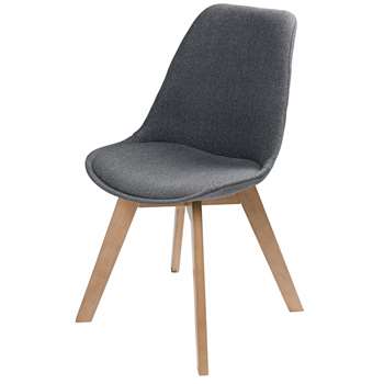 ICE Scandinavian-Style Mottled Grey Fabric Chair (85 x 48cm)