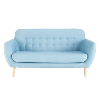 ICEBERG 2/3 seater fabric vintage sofa in blue