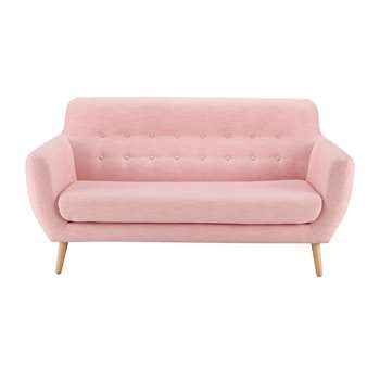 ICEBERG 2/3 seater fabric vintage sofa in pink (84 x 160cm)