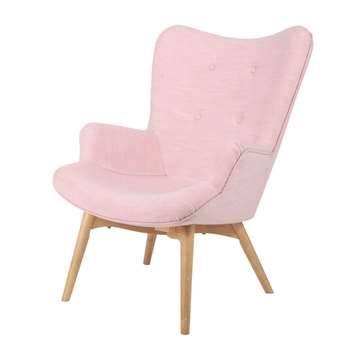 ICEBERG Fabric vintage armchair in pink (91 x 69cm)