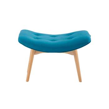 ICEBERG Scandinavian Petrol Blue Fabric Pouffe/Footrest Iceberg (H43 x W65 x D42cm)