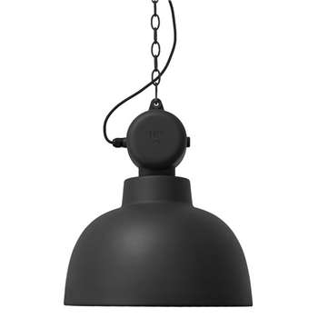 Industrial Factory Pendant Ceiling Light in Matt Black, Large - (Diameter 50cm)