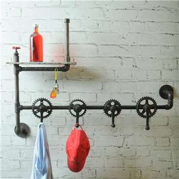 Industrial Vintage Bicycle Parts Coat Hook Rack (76 x 107cm)