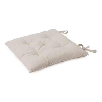 Isaka Chair Cushion, Natural White (H40 x W40 x D7cm)
