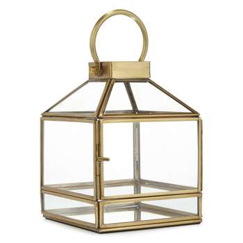 James Brass Finish Tealight Lantern (12 x 17cm)