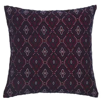 JAMESON Purple Patterned Cotton Cushion Cover (40 x 40cm)