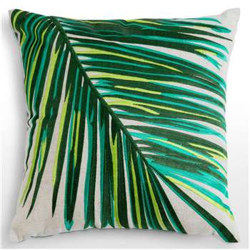 Jangala embroidered cushion, Leaf Green (40 x 40cm)