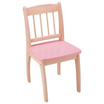 John Crane Junior Chair - White-Wash Wood Finish/Pink 60 x 32cm