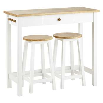 John Lewis Adler Bar Table & Stools, Cream (95 x 107cm)