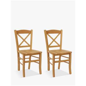 John Lewis ANYDAY Clayton Beech Wood Dining Chairs, Set of 2, Natural (H88 x W42 x D47cm)