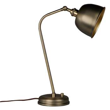 John Lewis & Partners Baldwin Desk Lamp, Antique Brass (H47 x W36 x D15.7cm)