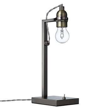 John Lewis & Partners Bistro Desk Lamp, Pewter (H35 x W14 x D14cm)
