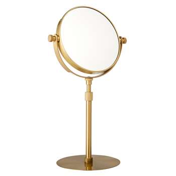 John Lewis Bond Brass Pedestal Mirror, Gold (39.5 x 14cm)
