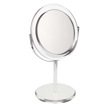 John Lewis Clear Round Acrylic 3 x Magnifying Mirror (29 x 17.6cm)