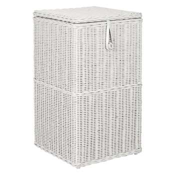 Croft Collection Rattan Square Linen Bin, Grey 68 x 40cm