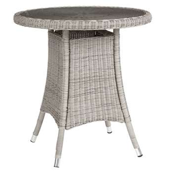 John Lewis & Partners Dante Glass Top Garden Bistro Table, Grey (H75 x W70 x D70cm)