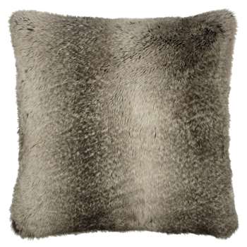 John Lewis Faux Fur Cushion, Ombre Mocha (59 x 59cm)