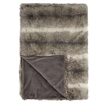 John Lewis Faux Fur Throw, Mocha (150 x 200cm)