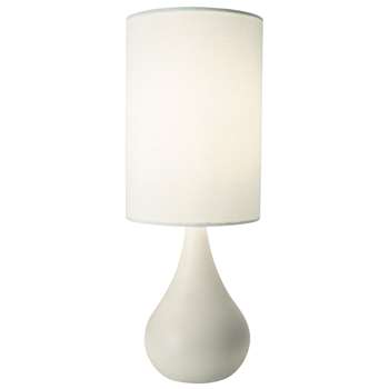 John Lewis & Partners Kristy Touch Table Lamp, White (H36 x W14 x D14cm)