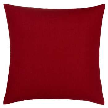John Lewis Linen Cushion, Crimson