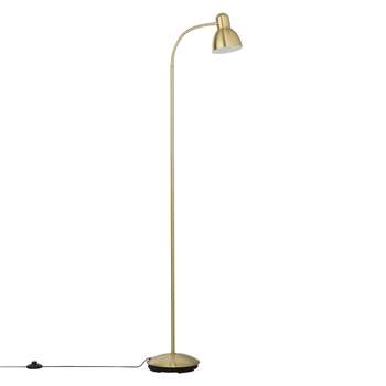 John Lewis Mykki LED Floor Lamp, Satin Brass (154 x 23cm)