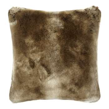John Lewis & Partners Faux Fur Cushion, Golden Brown (H45 x W45cm)