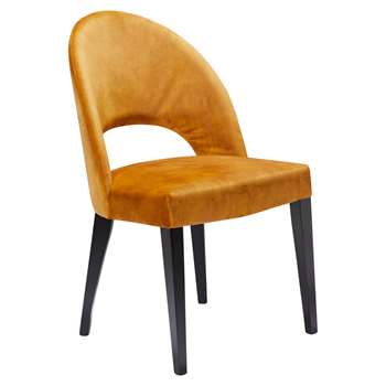 John Lewis & Partners Moritz Velvet Dining Chair, Amber (H85 x W50 x D57cm)