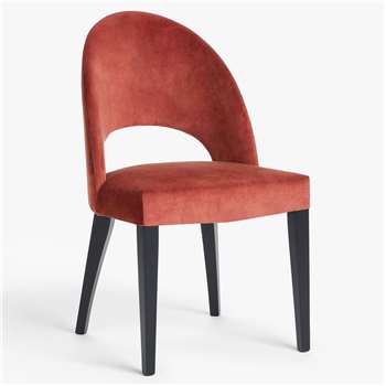 John Lewis & Partners Moritz Velvet Dining Chair, FSC-Certified (Beech Wood), Coral (H90 x W53 x D60cm)